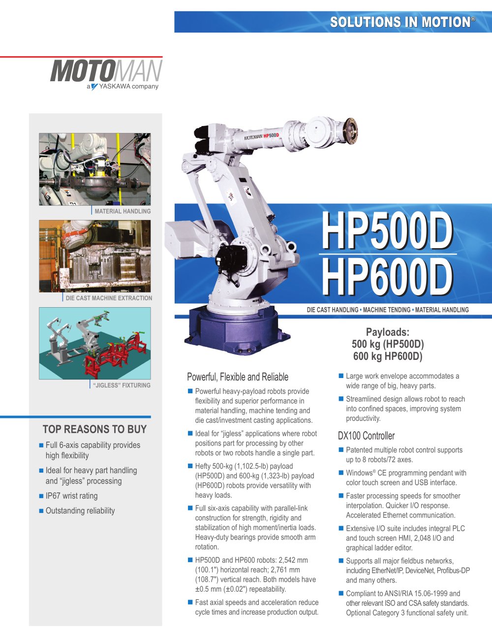 Motoman "High Performance" HP500D/HP600D Robots - MOTOMAN
