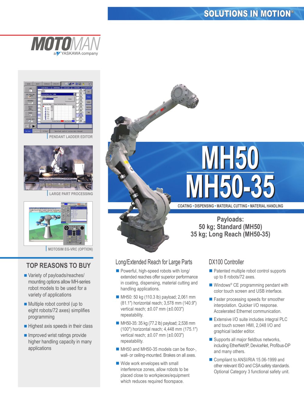 Motoman MH50 and MH50-35 Robots - MOTOMAN