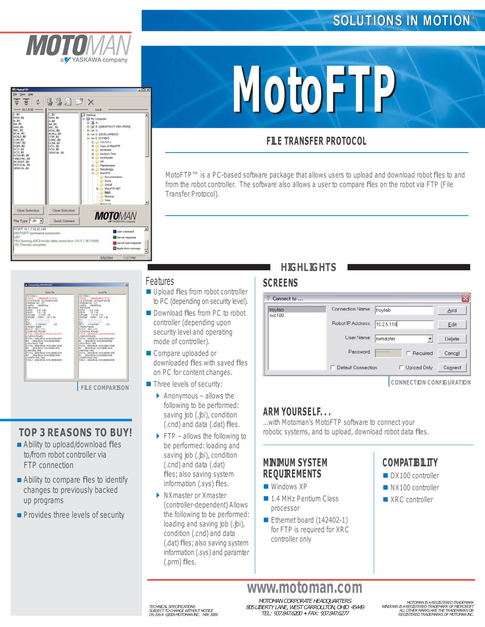 Motoman MotoFTP Software - MOTOMAN