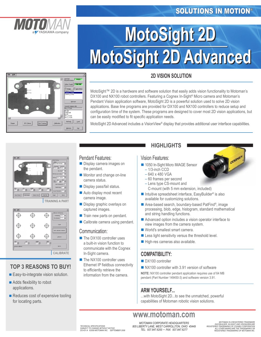 Motoman MotoSight 2D Vision Solution - MOTOMAN