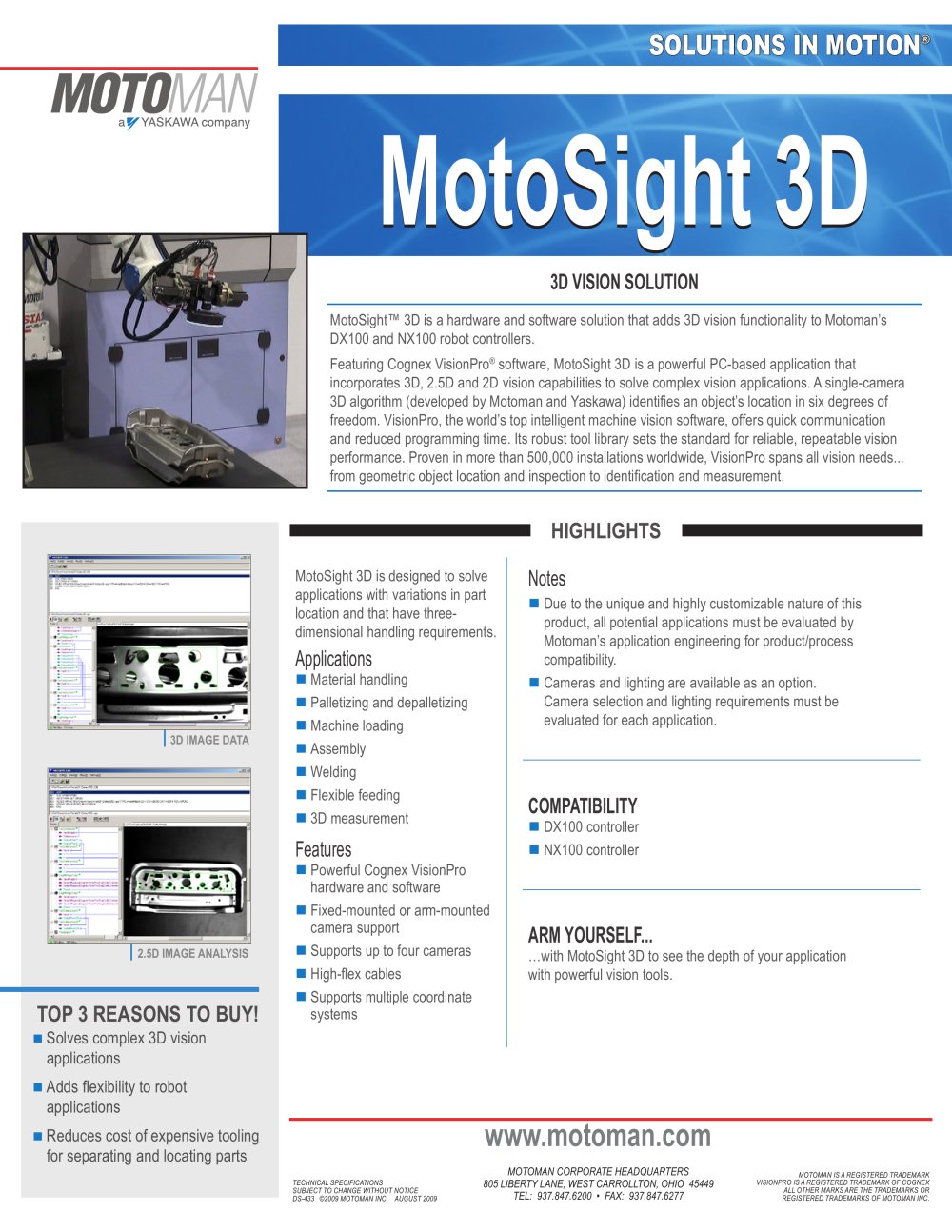 Motoman MotoSight 3D Vision Solution - MOTOMAN