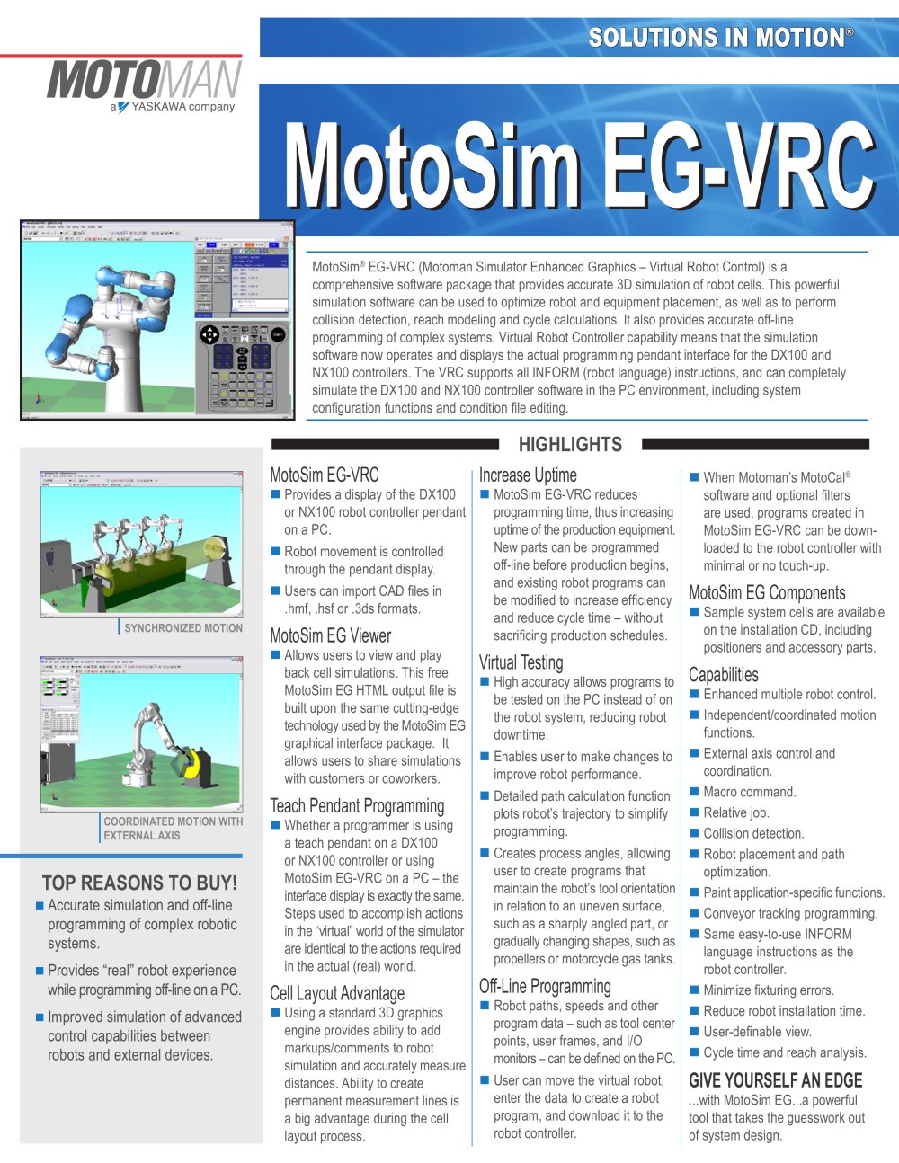 Motoman MotoSim EG-VRC Simulation Software - MOTOMAN