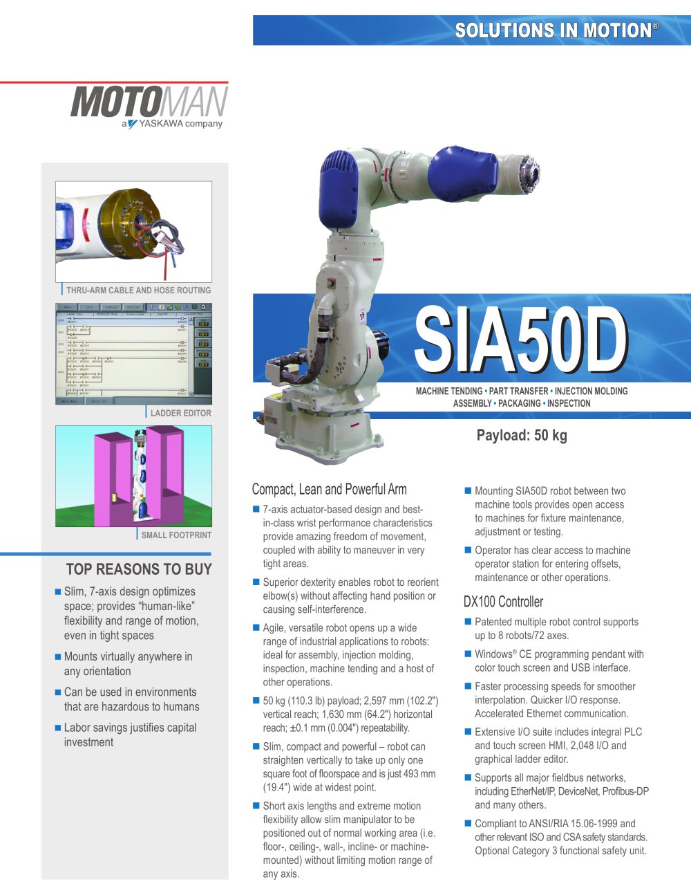 Motoman SIA50D 7-Axis Robot - MOTOMAN