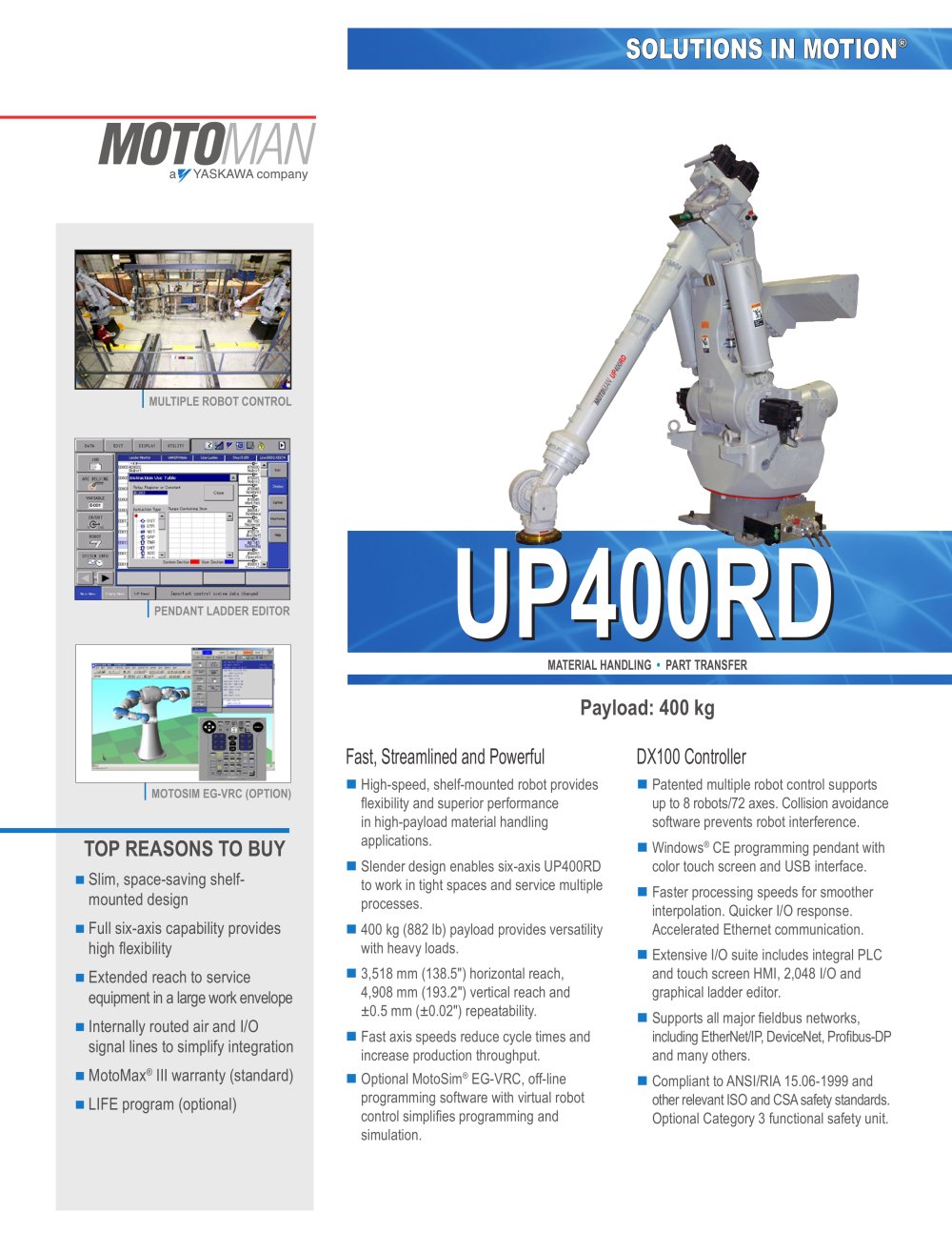 Motoman UP400RD Material Handling Robot - MOTOMAN