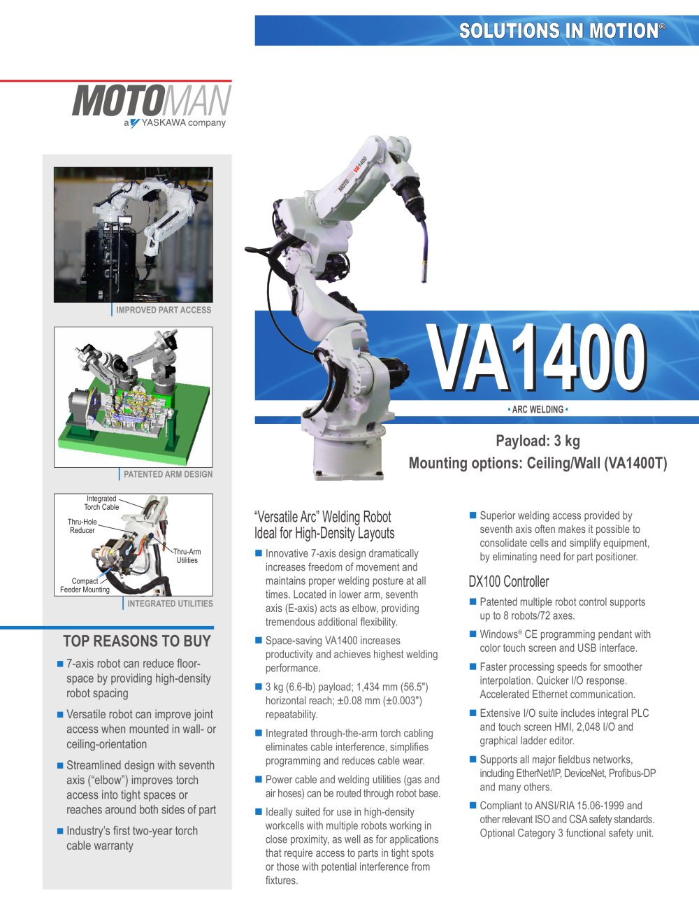 Motoman VA1400 "Versatile Arc" Welding Robot - MOTOMAN