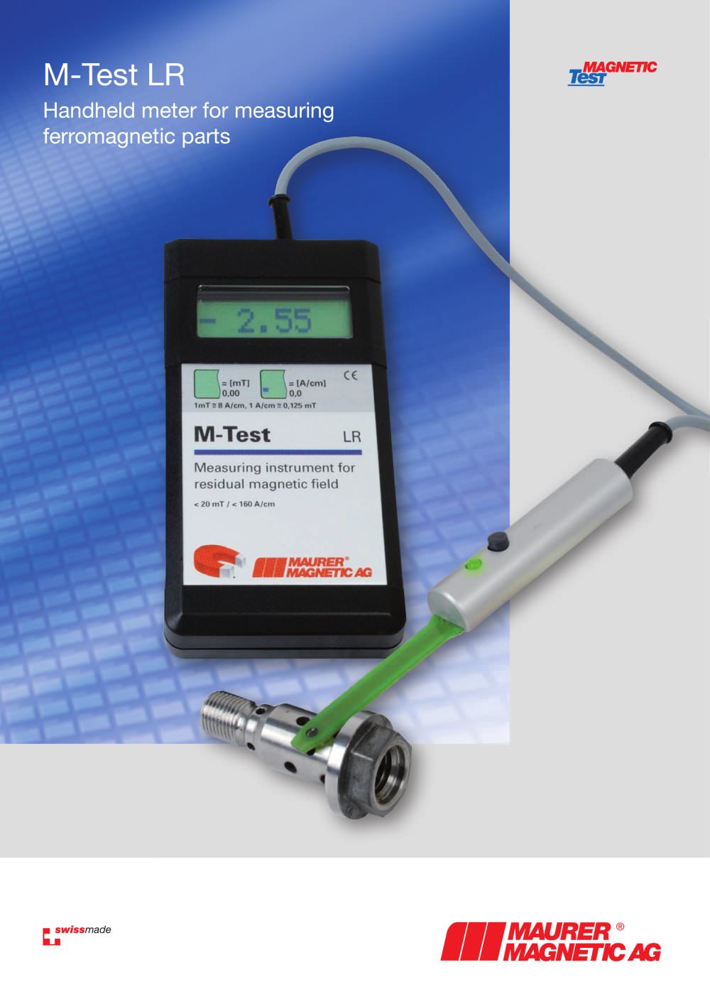 Gaussmeter for residual magnetism M-Test LR - Maurer Magnetic