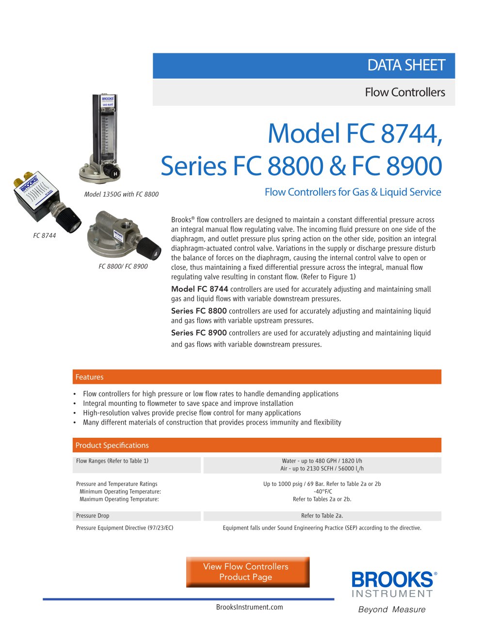 LFCTM Low Flow Indicators Model 1510 - Brooks Instrument