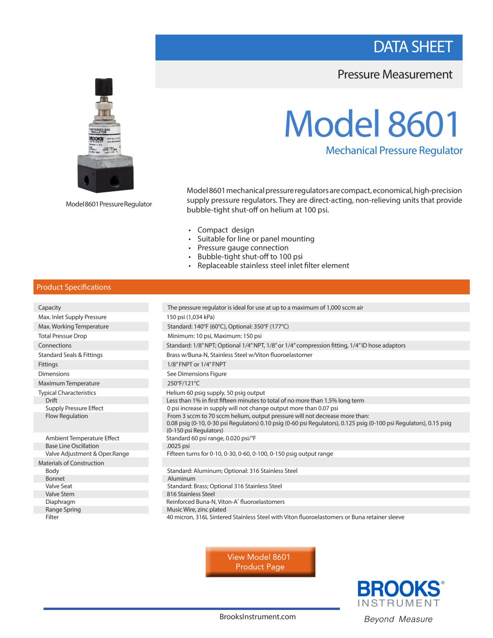 brooks instrument pressure regulator