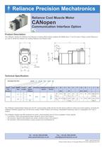 Reliance cool muscle motor with CANopen - Datasheet