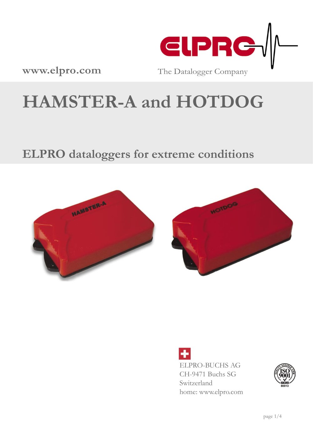 ELPRO Datalopgger HAMSTER-A and HOTDOG - ELPRO-BUCHS AG