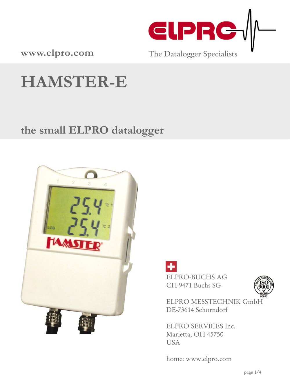 ELPRO Datalopgger HAMSTER-E - ELPRO-BUCHS AG