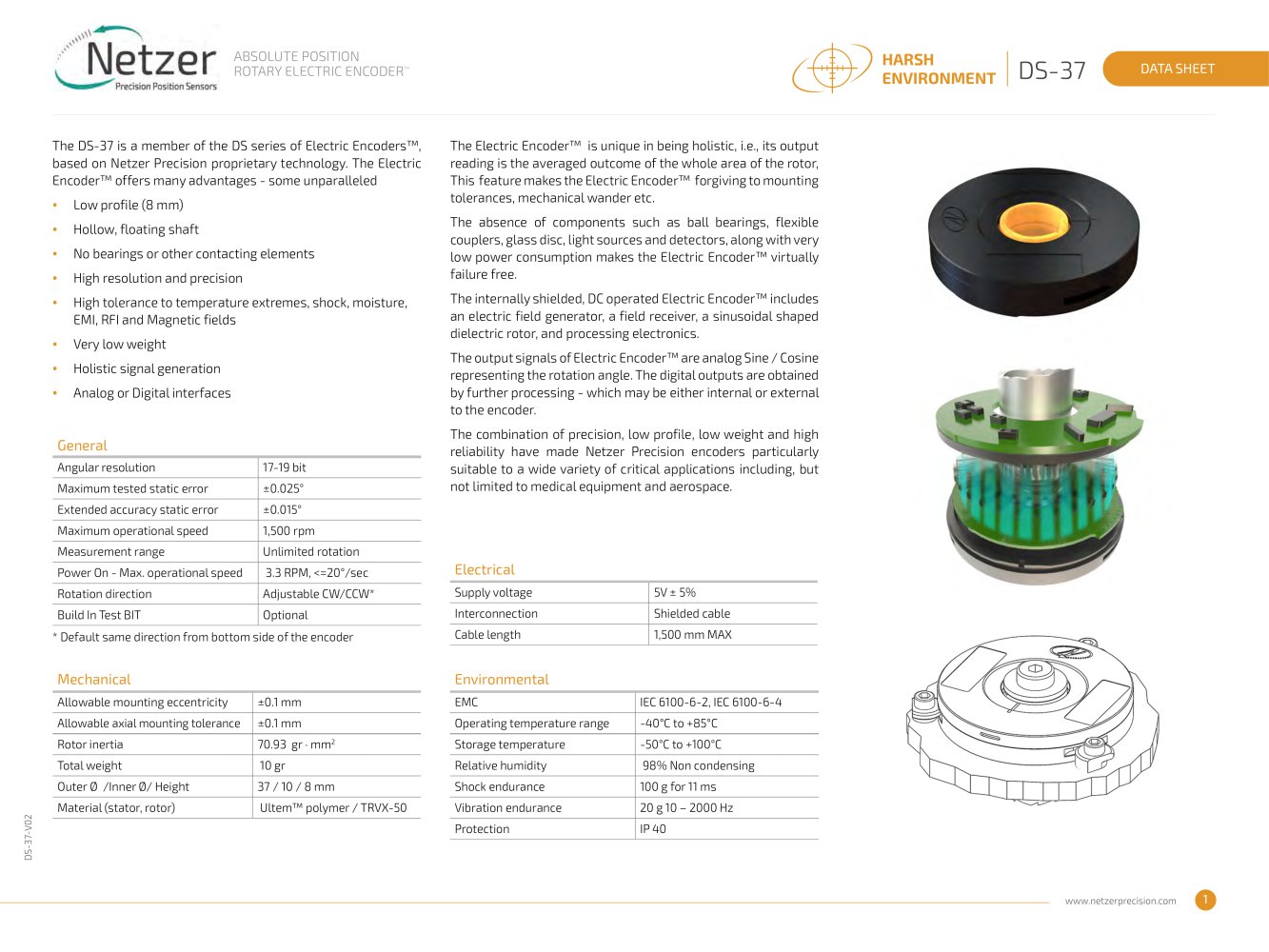 DS�]37�]16 Datasheet - Netzer Precision Motion Sensors