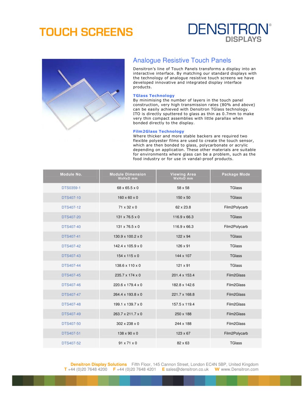 Touch Screens - Densitron Technologies