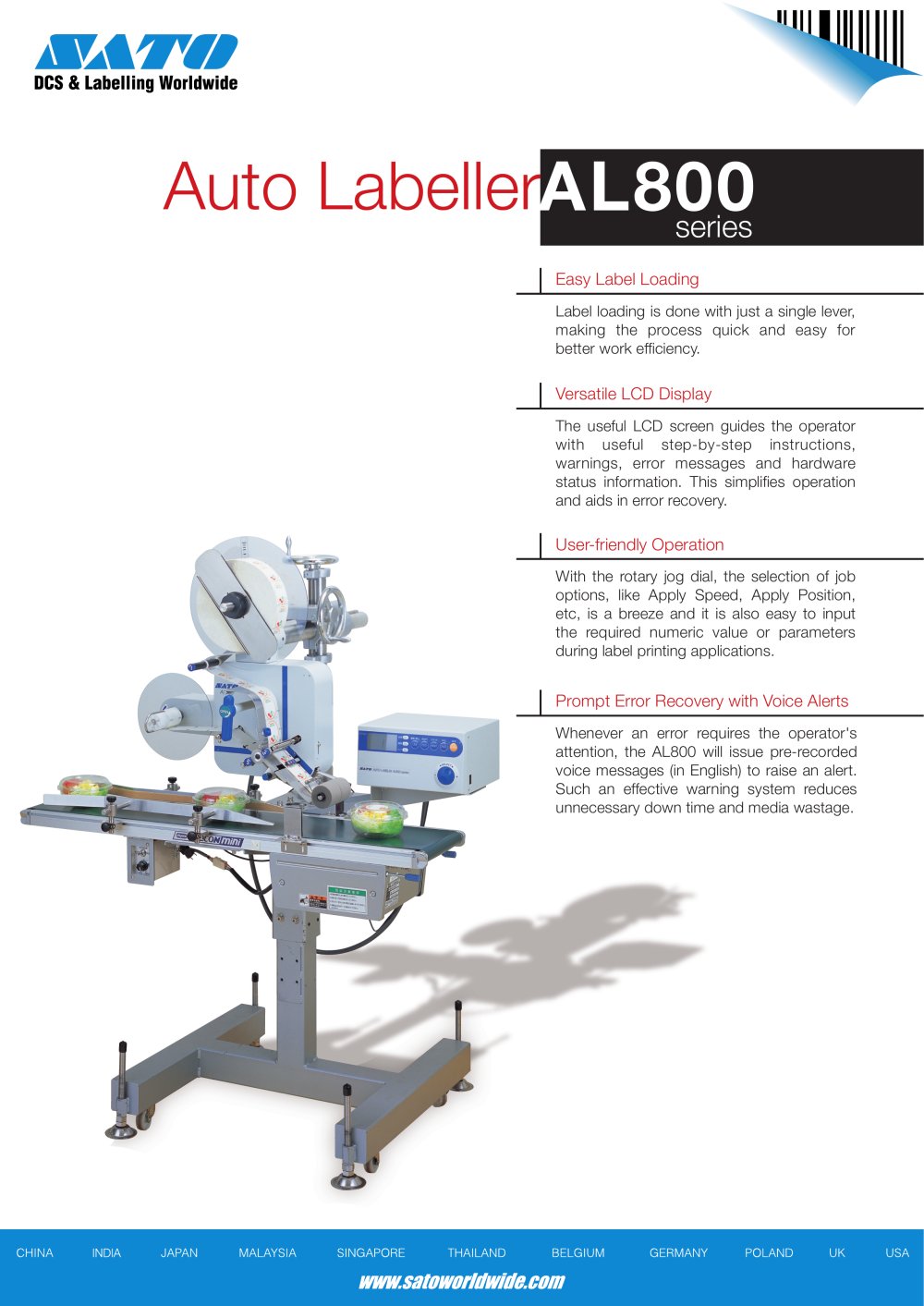 auto labeler - SATO Asia Pacific