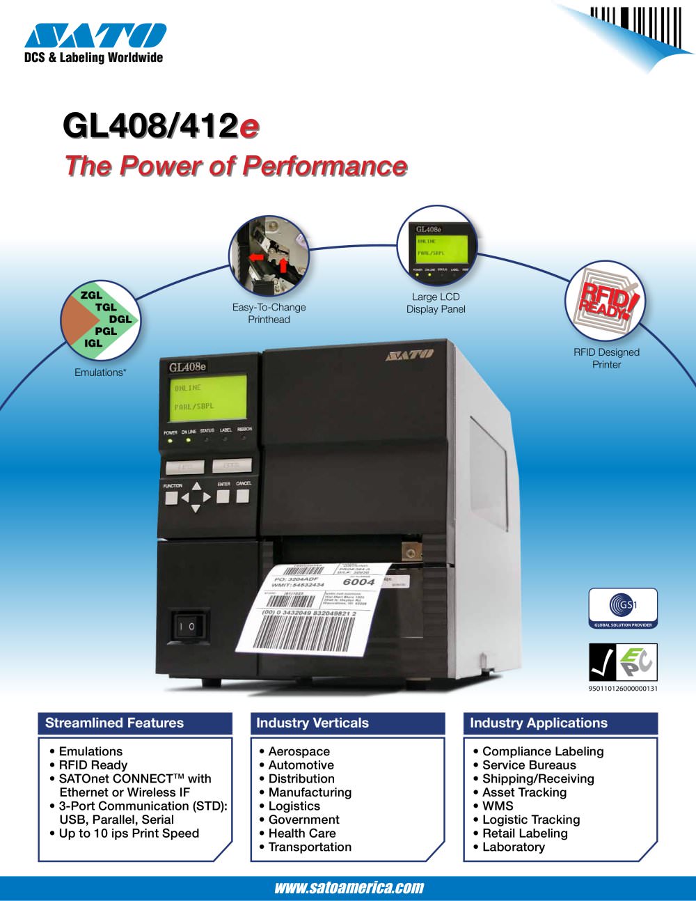 GL4 serie printer - SATO America