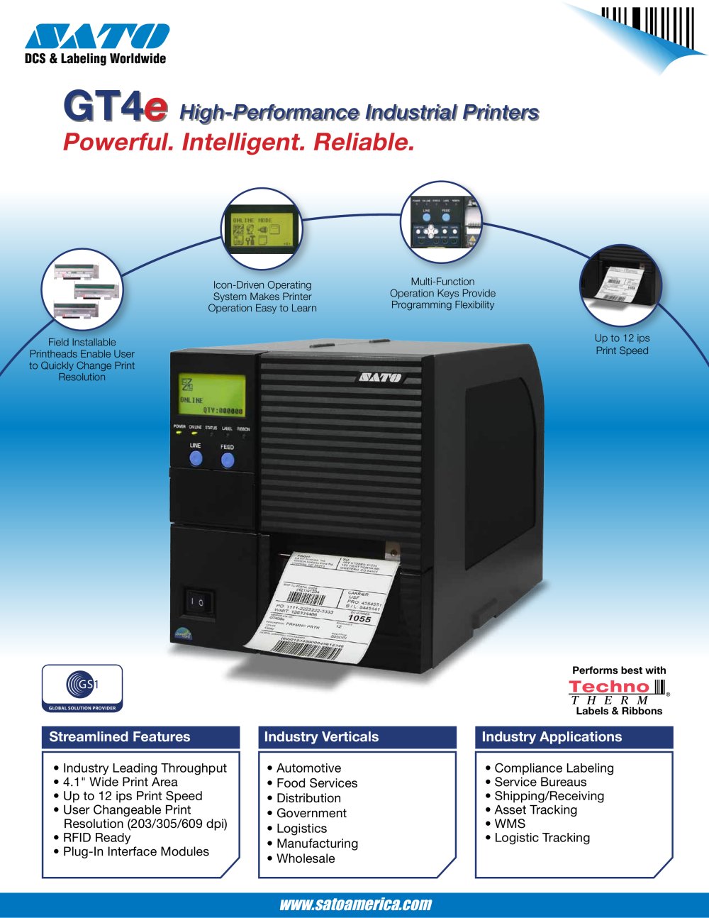 GTe4 serie printer - SATO America