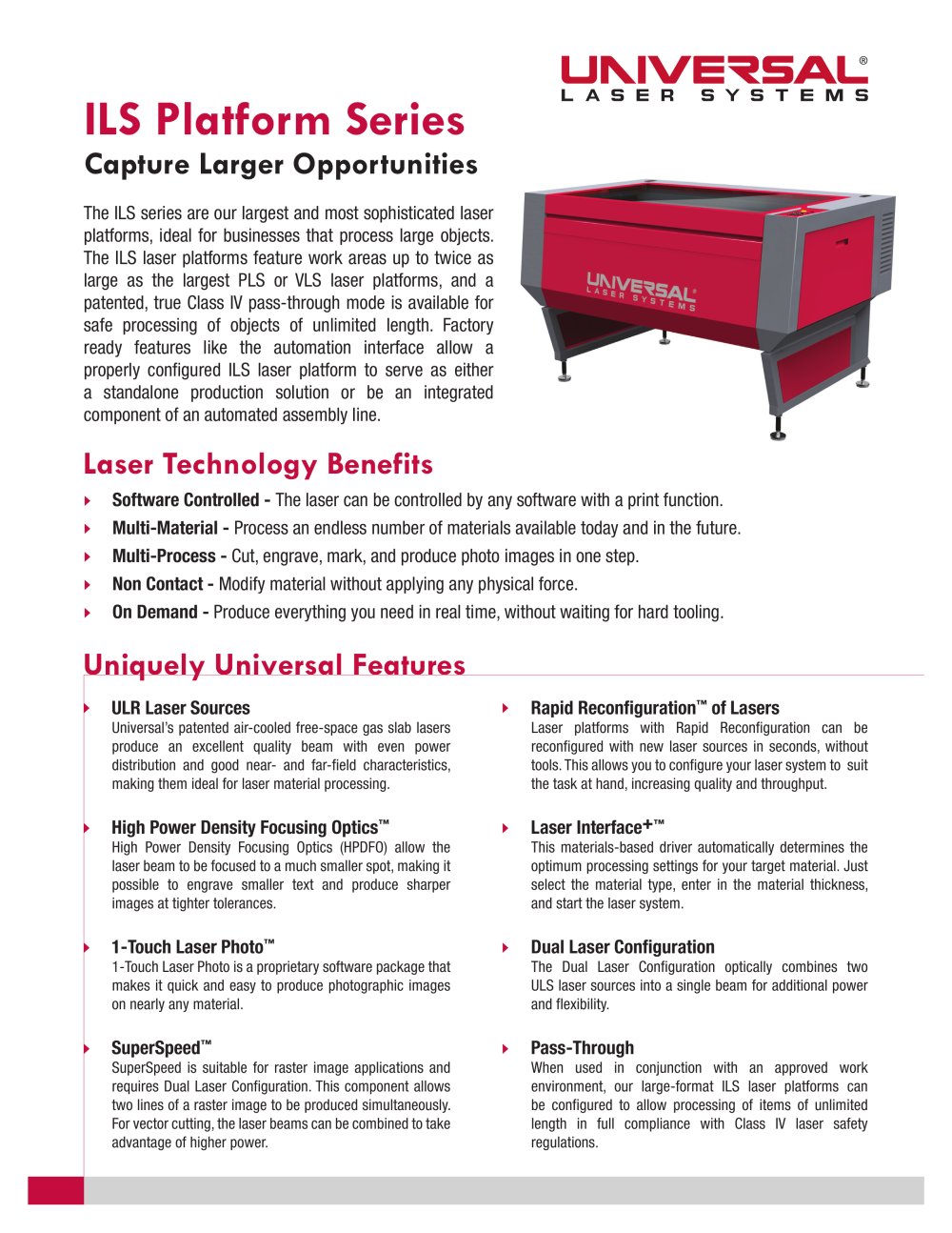 ILS Platform Series - Universal Laser Systems