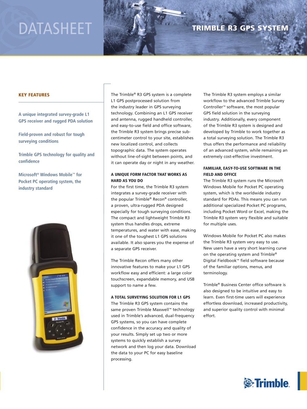 Trimble R3 GPS System Datasheet - English - Trimble