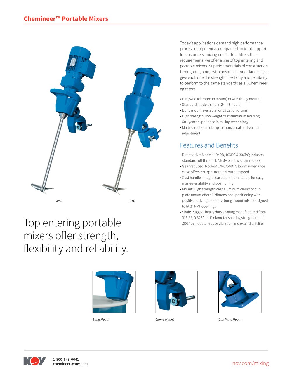 DT Top-Entering and Portable Mixers Bulletin - Chemineer