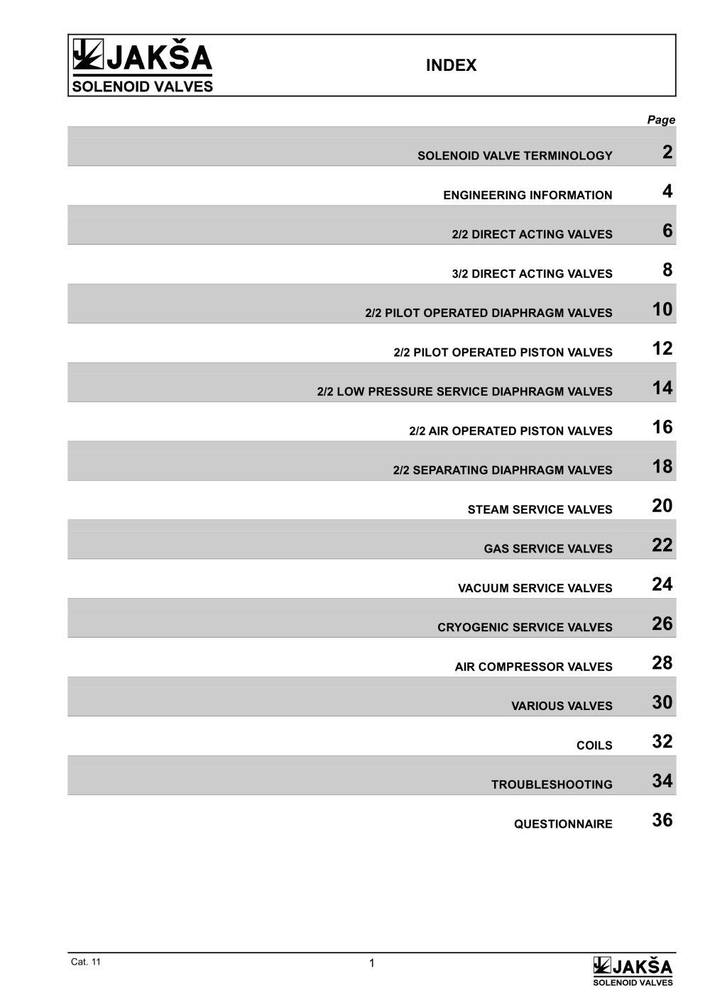 JAKSA Solenoid Valves General Catalogue - JAKSA