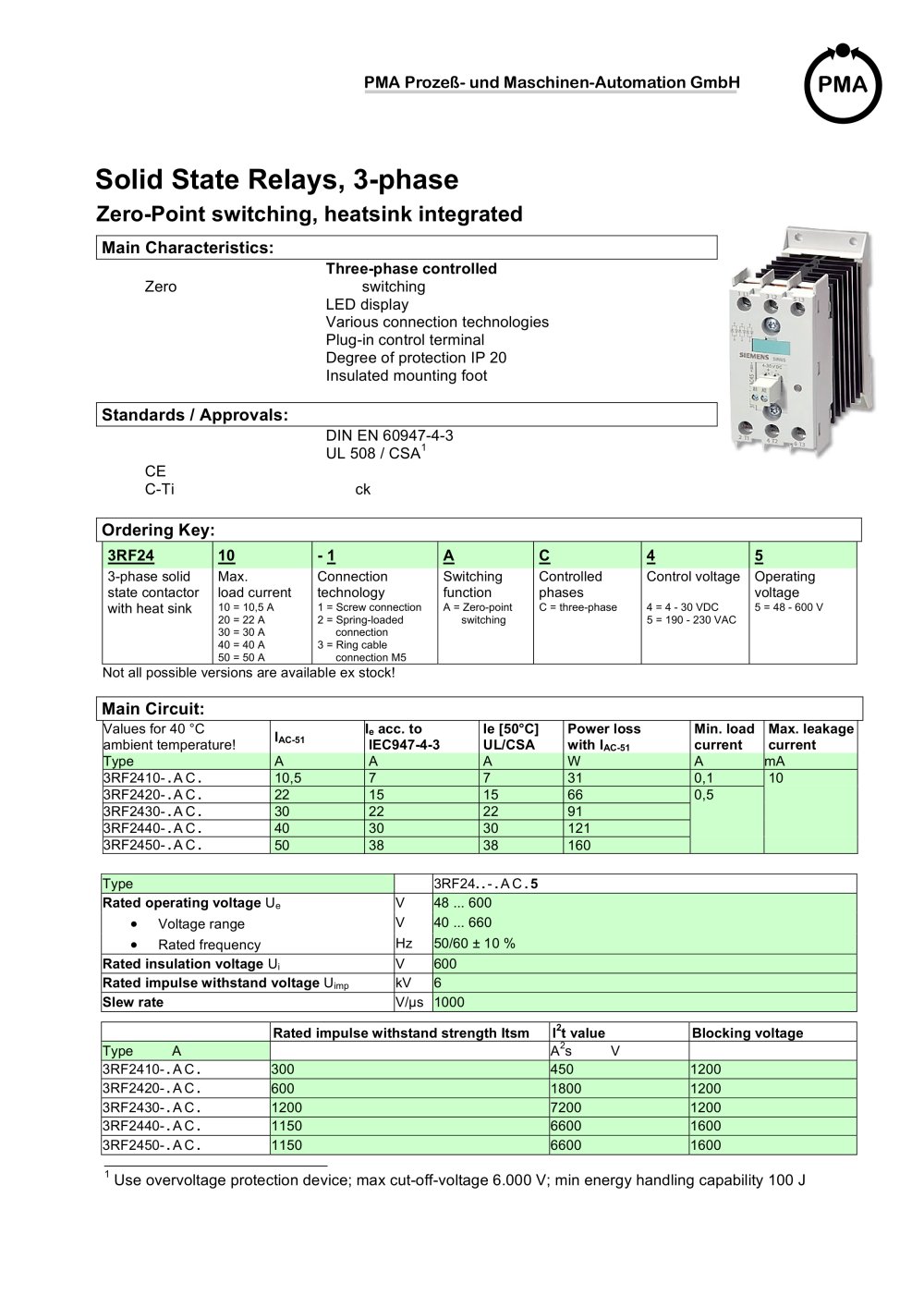3-phase with heatsink - PMA