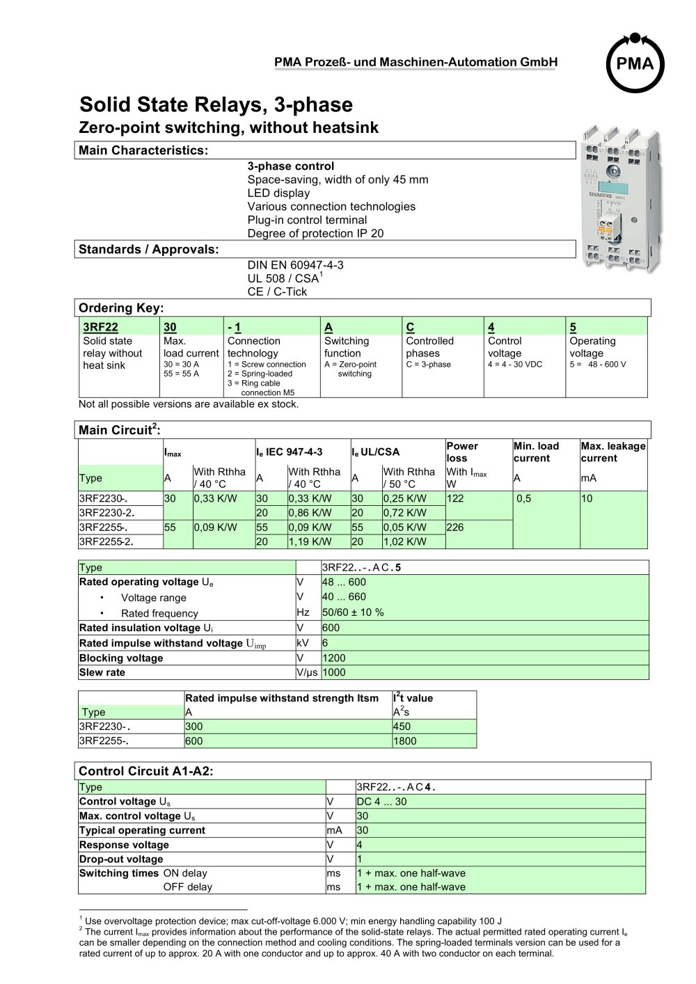 3-phase without heatsink - PMA