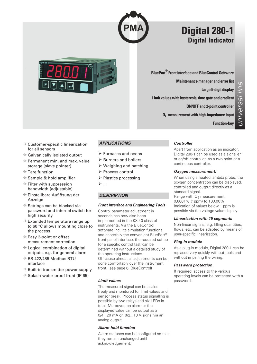 Digital 280-1 Digital Indicator - PMA