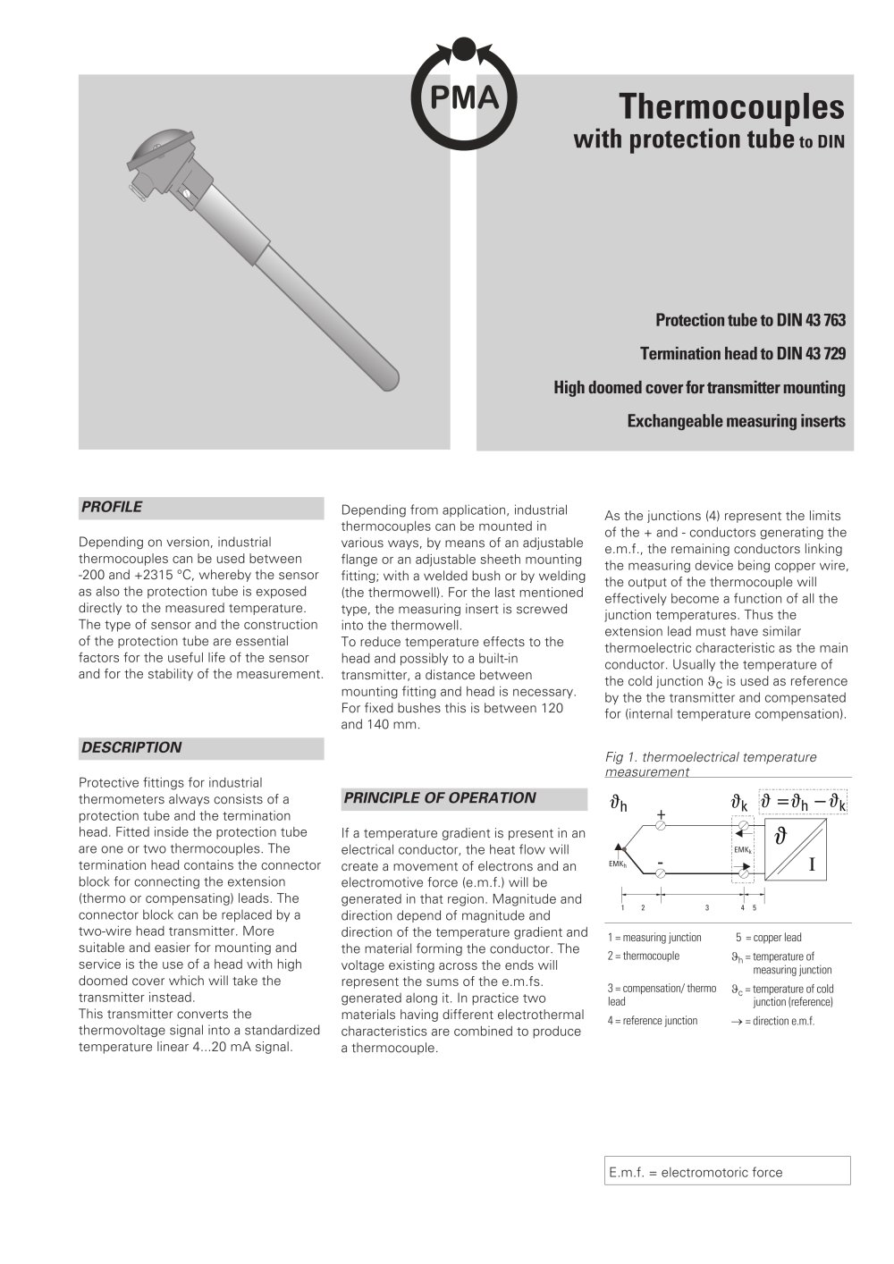 Thermocouples - PMA