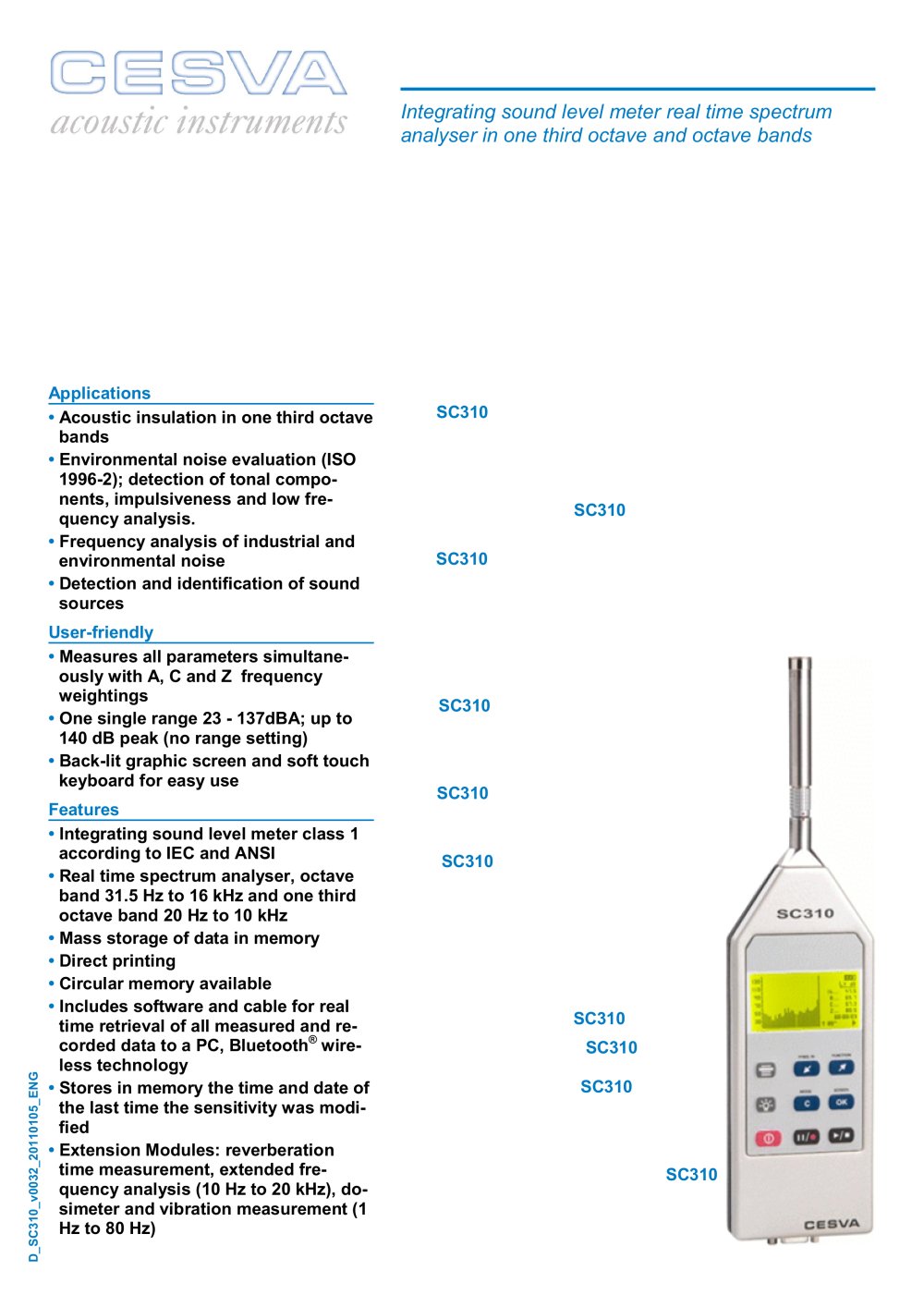 Integrating-averaging sound level meter and spectrum analyser - CESVA
