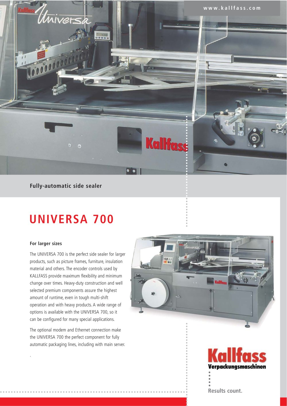 Fully-Automatic Side Sealer UNIVERSA 700 - Kallfass