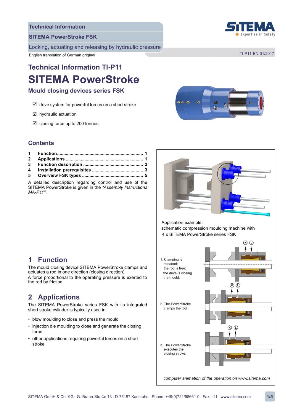 Mould closing device SITEMA-PowerStroke - SITEMA