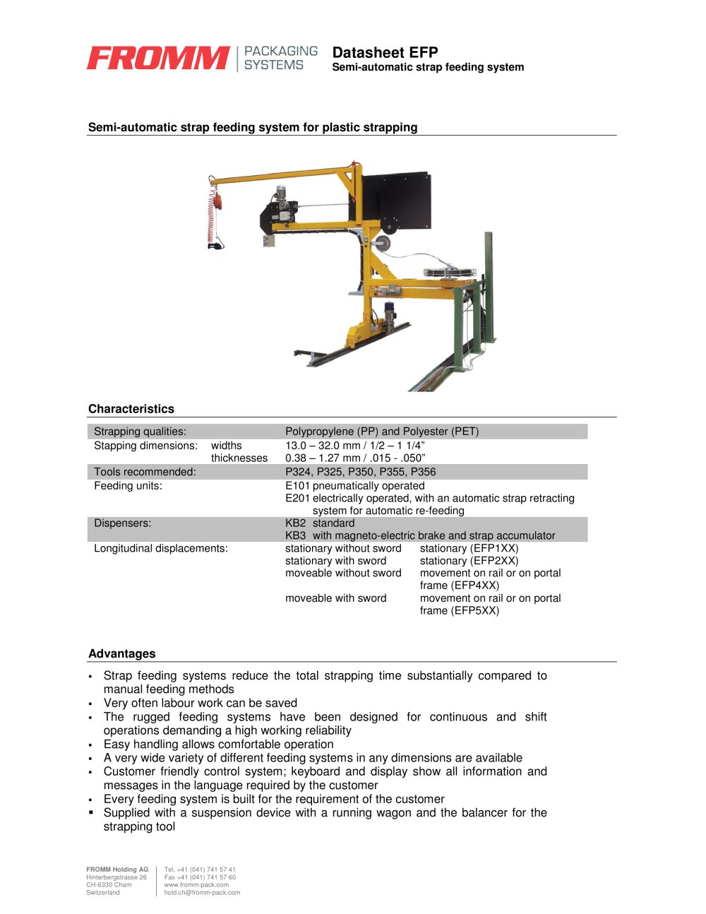 Automatic plastic strapping machines EFP - FROMM