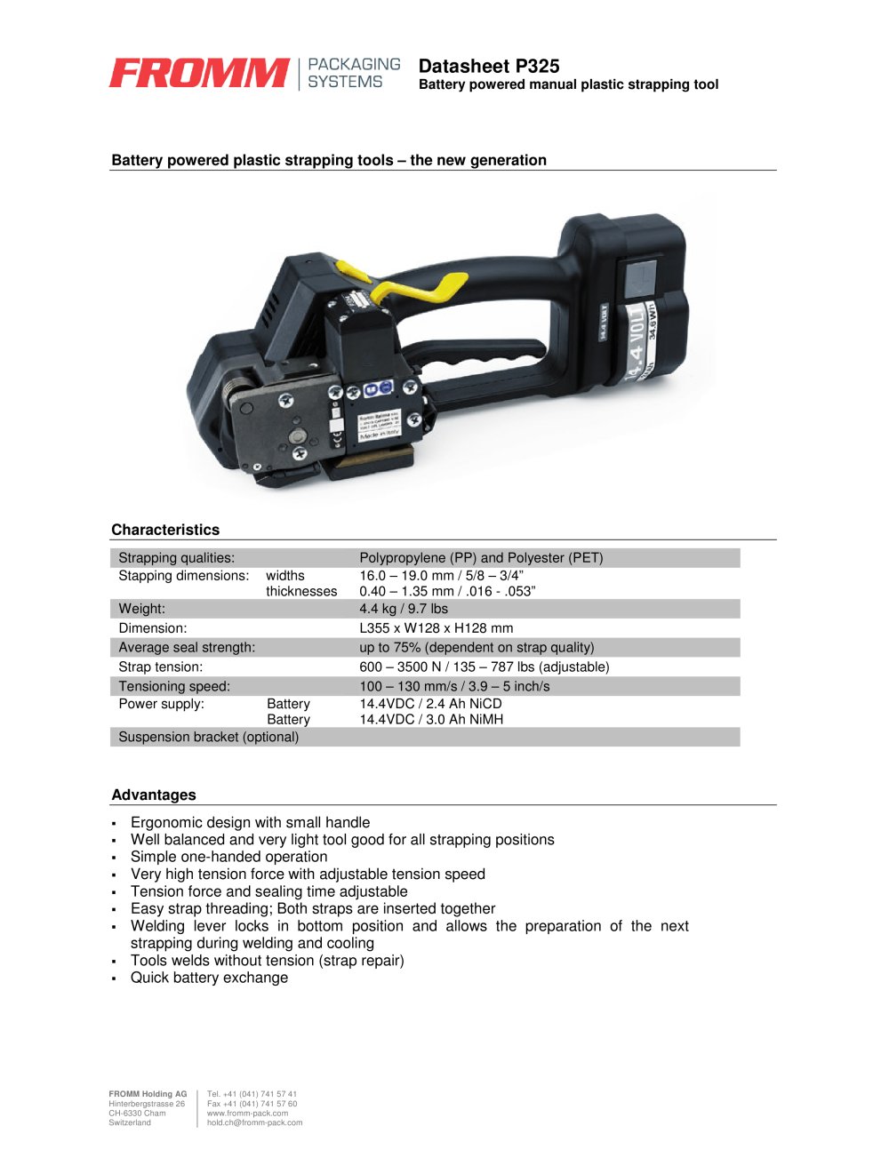 Battery tools P325 - FROMM