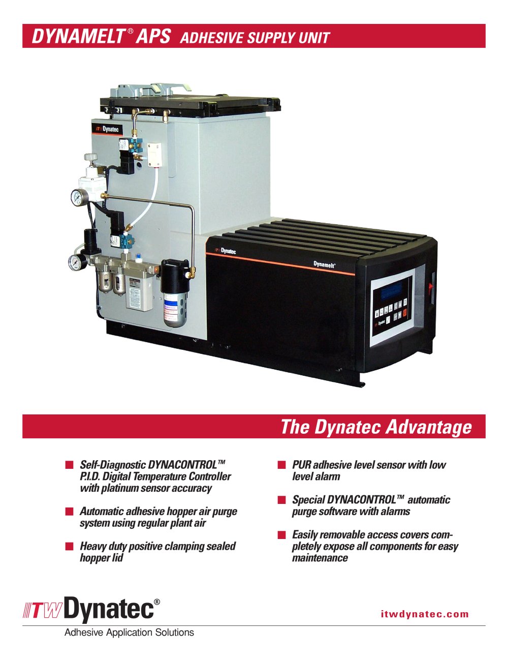 ITW Dynatec Dynamelt APS (Automatic Purge System) Hot Melt Adhesive Application System - ITW Dynatec