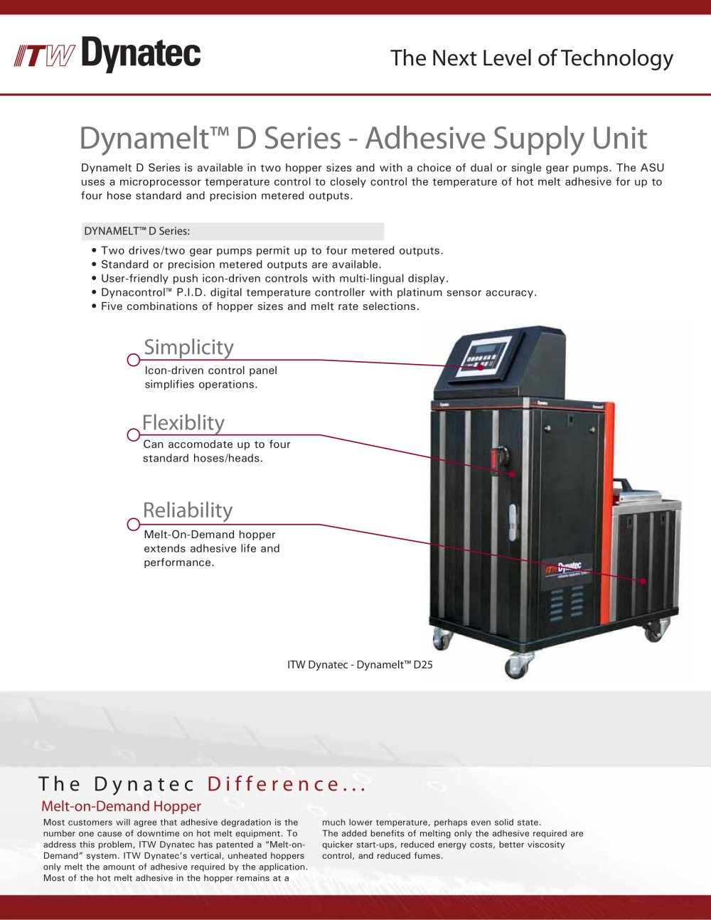 ITW Dynatec Dynamelt D25/45 Hot Melt Adhesive Supply Units - ITW Dynatec