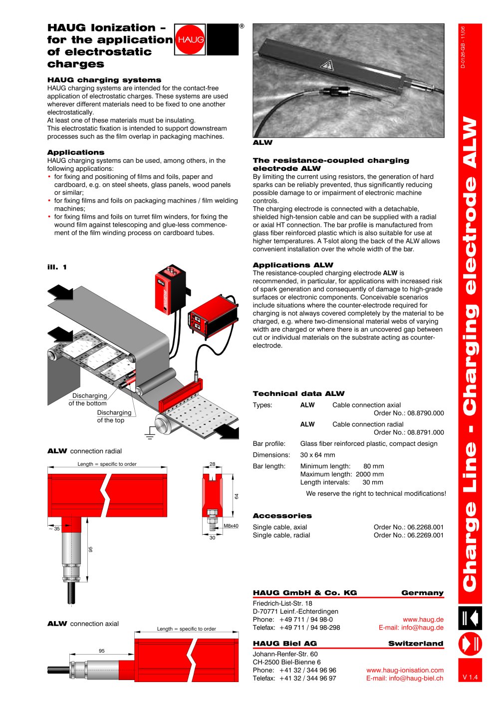 Charging electrode  ALW - HAUG