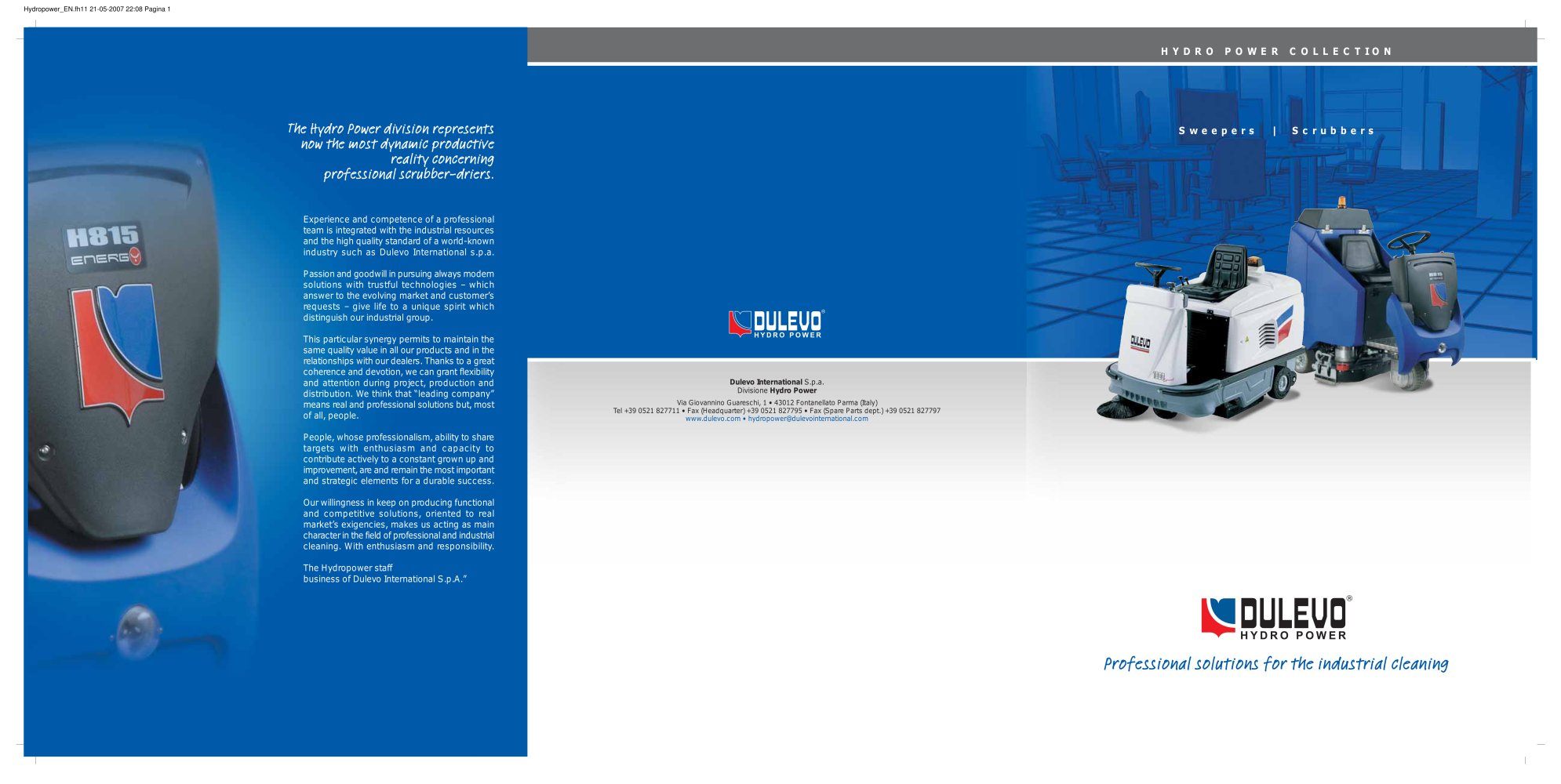 SCRUBBER-DRIERS HYDRO POWER - DULEVO INTERNATIONAL