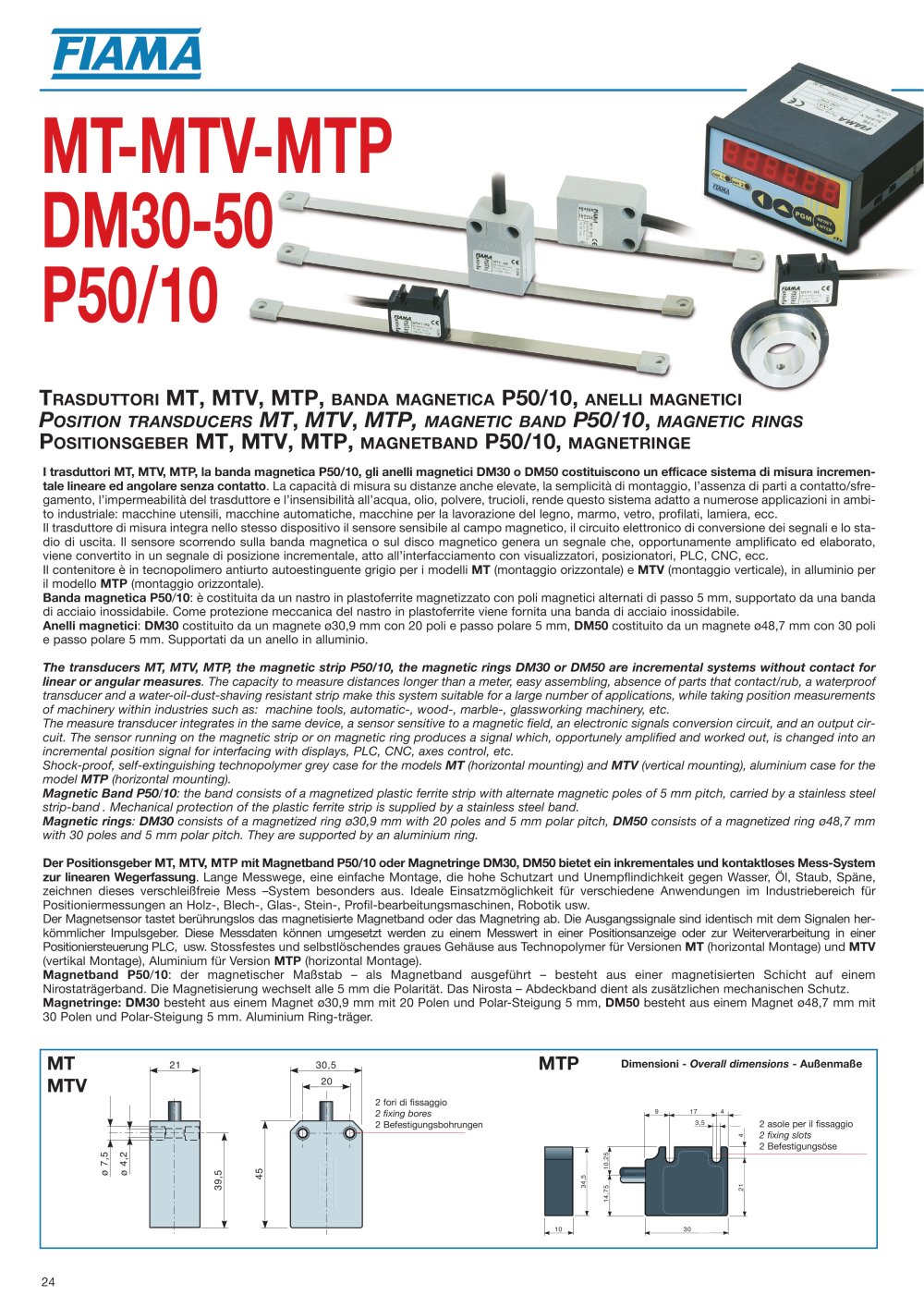 MT MTV MTP DM30-50 P50/10 - FIAMA