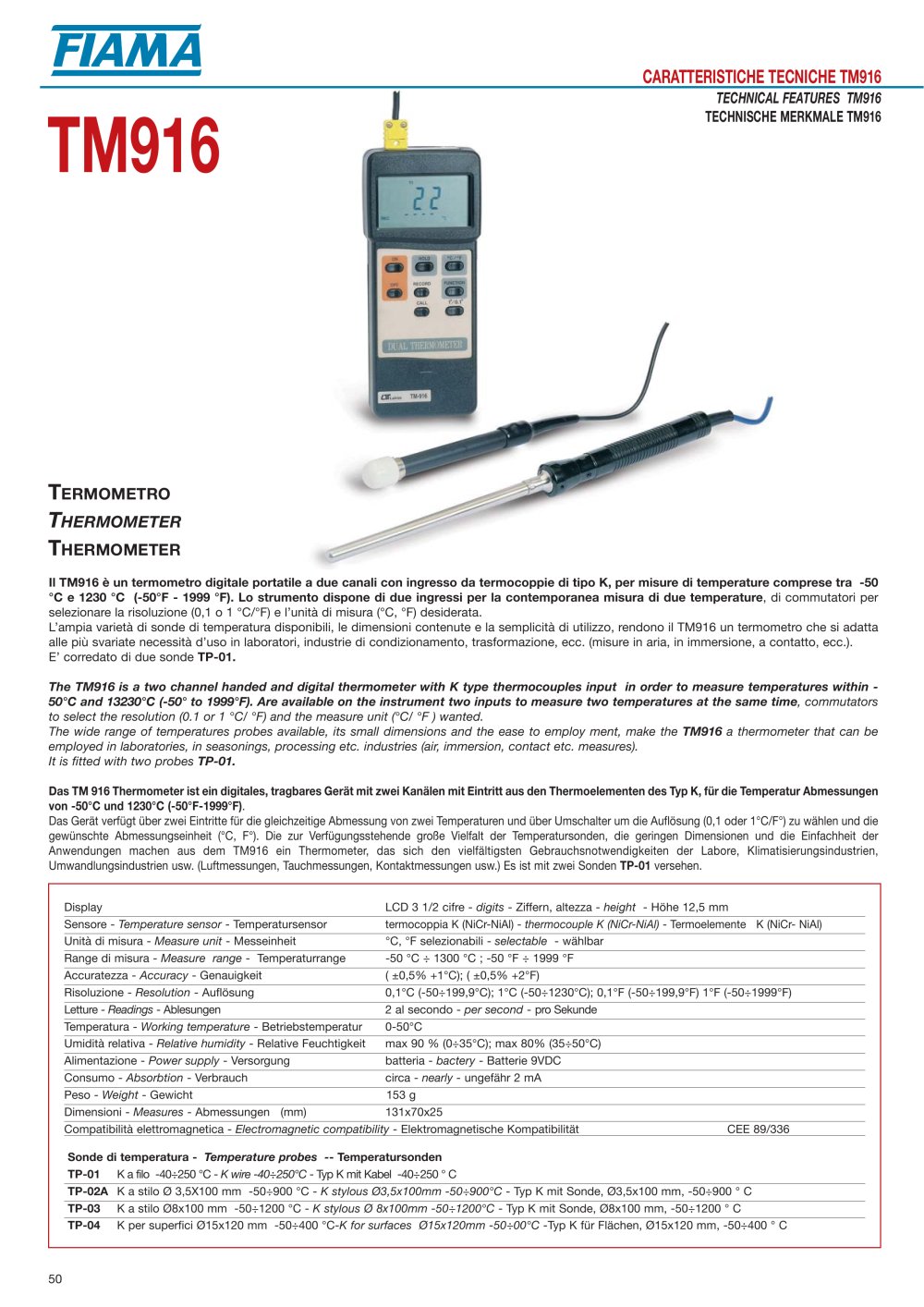 TM916 Thermometer - FIAMA