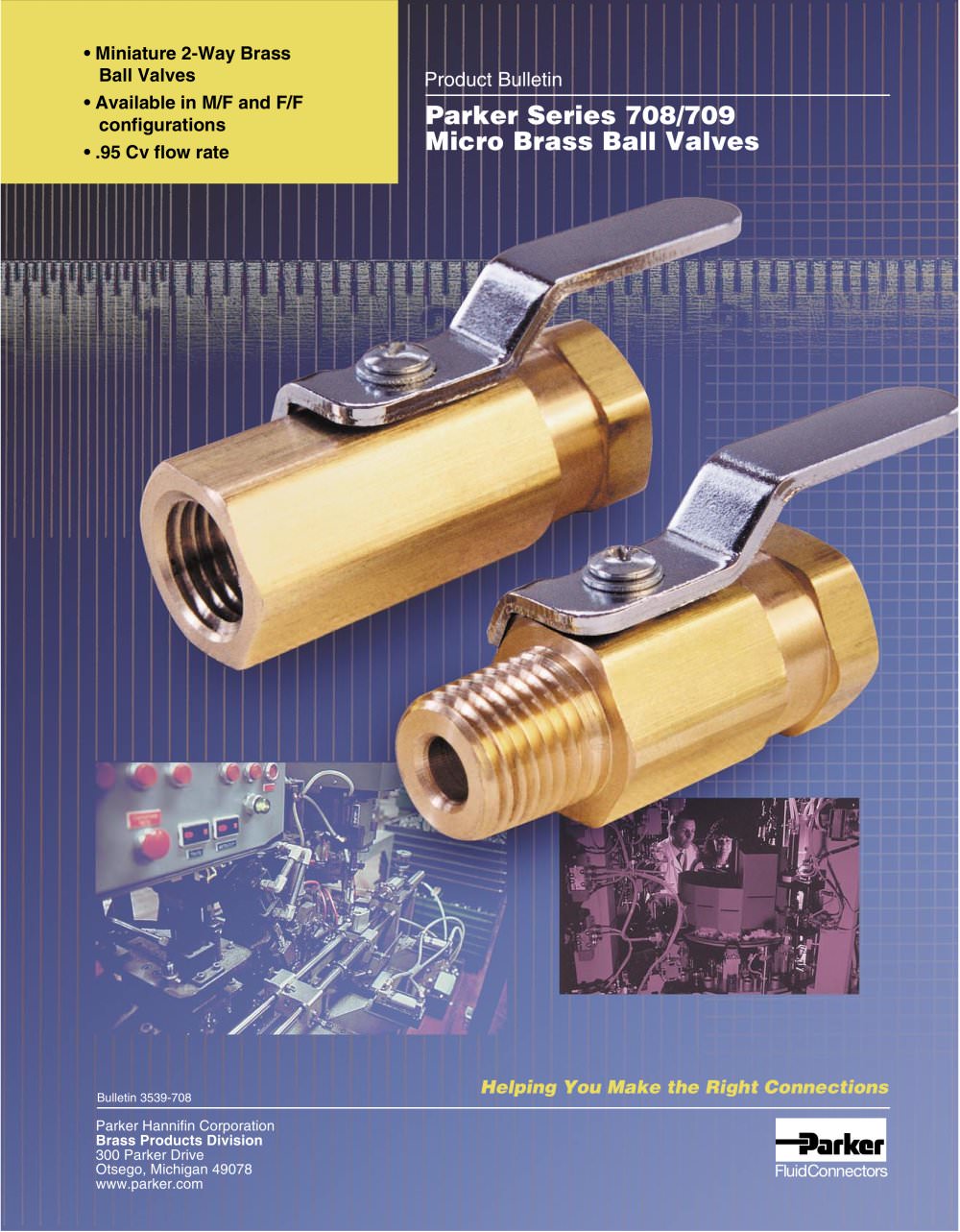 Parker Series 708 - 709 Micro Brass Ball Valves - Parker Fluid Control