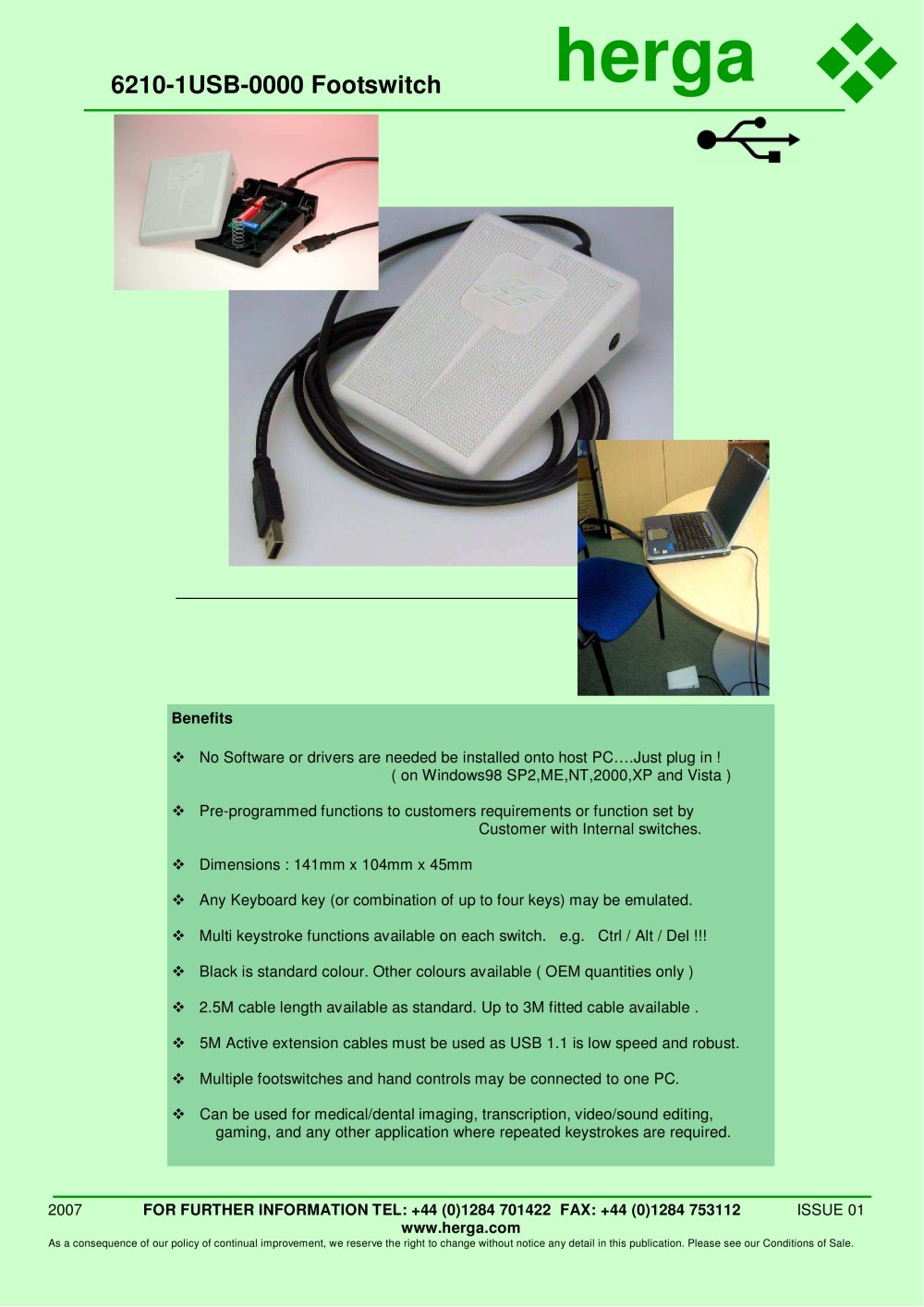 USB Footswitch - User Configurable - HERGA