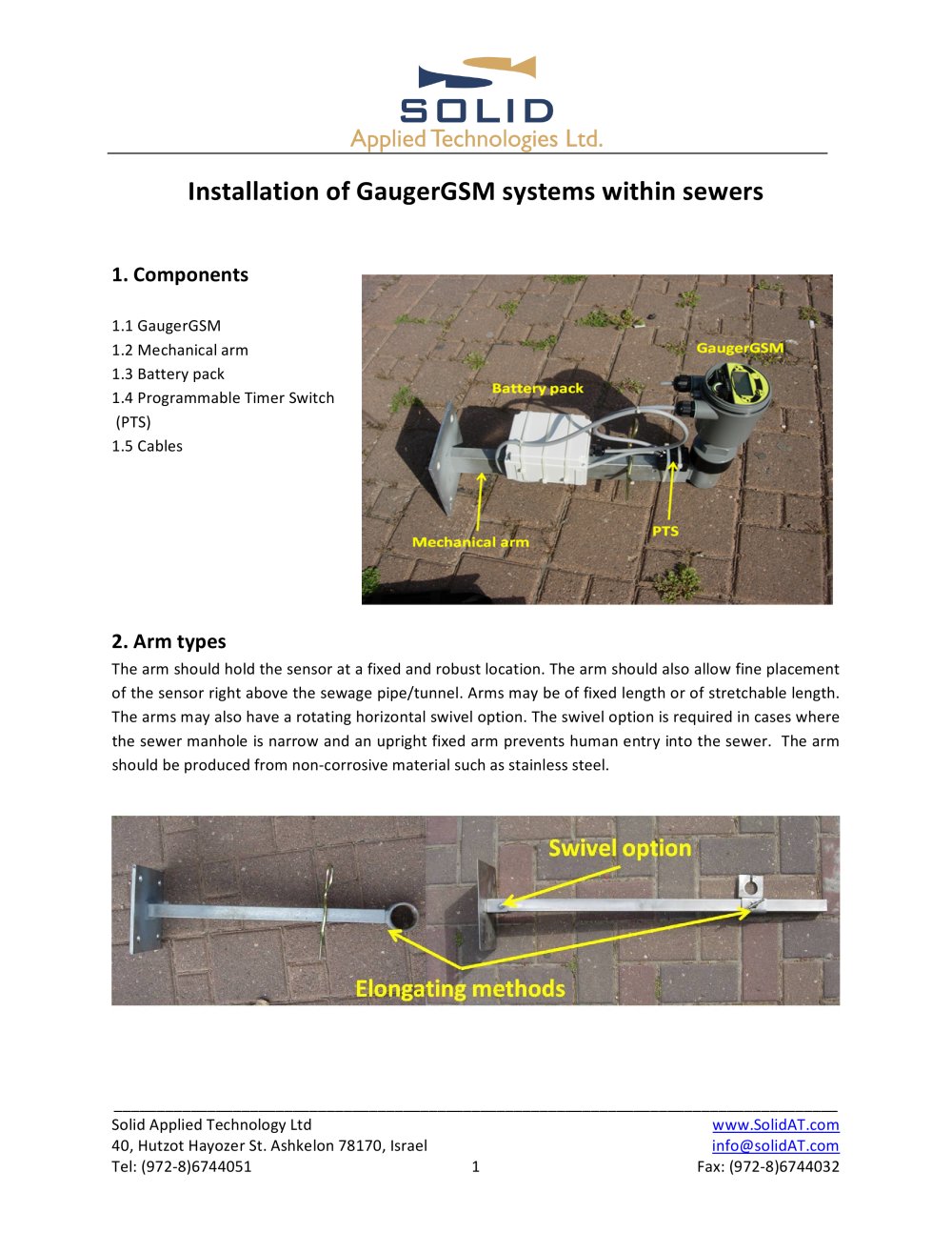 Sewer monitoring - installation instructions - Solid Applied Technologies Ltd.