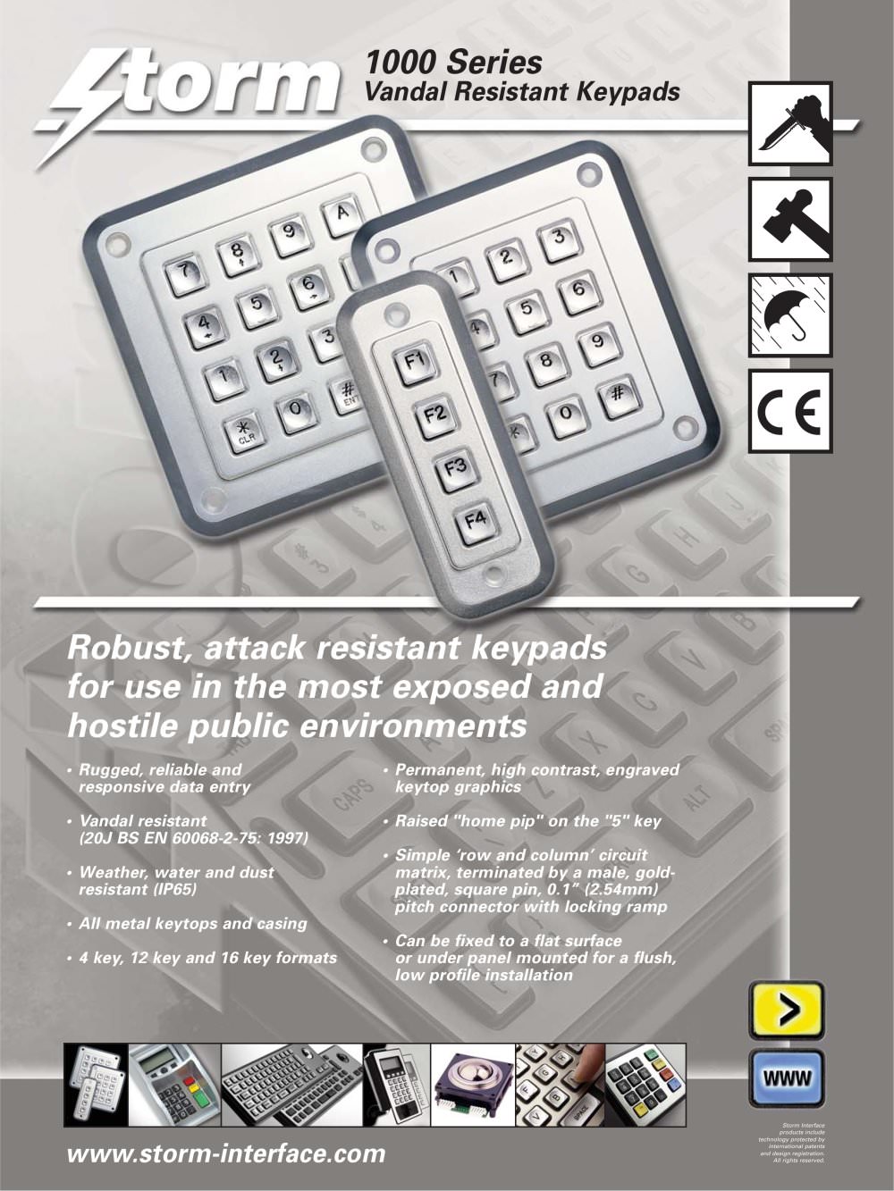 1000 Series - Anti-Vandal Keypads - Storm Keymat Technology