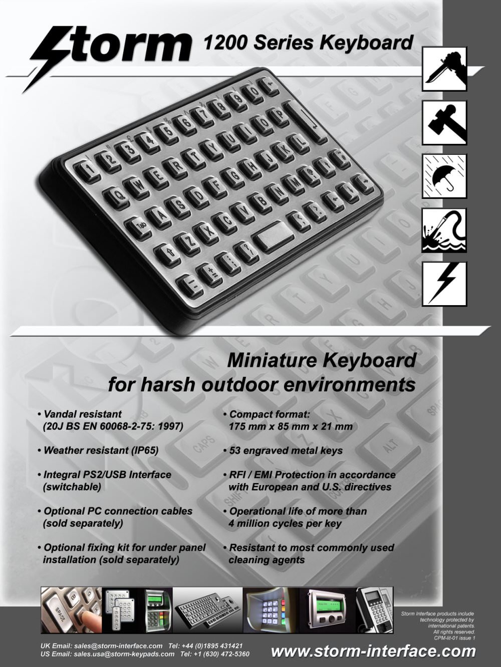 1200 Series - Miniature Keyboards - Storm Keymat Technology