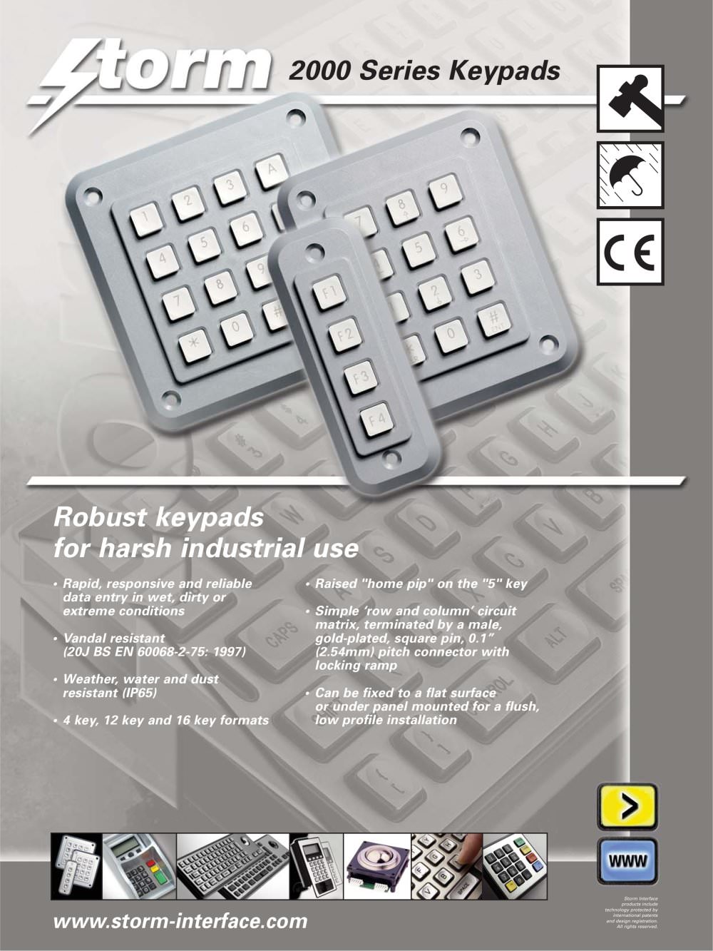 2000 Series - Robust Keypads - Storm Keymat Technology