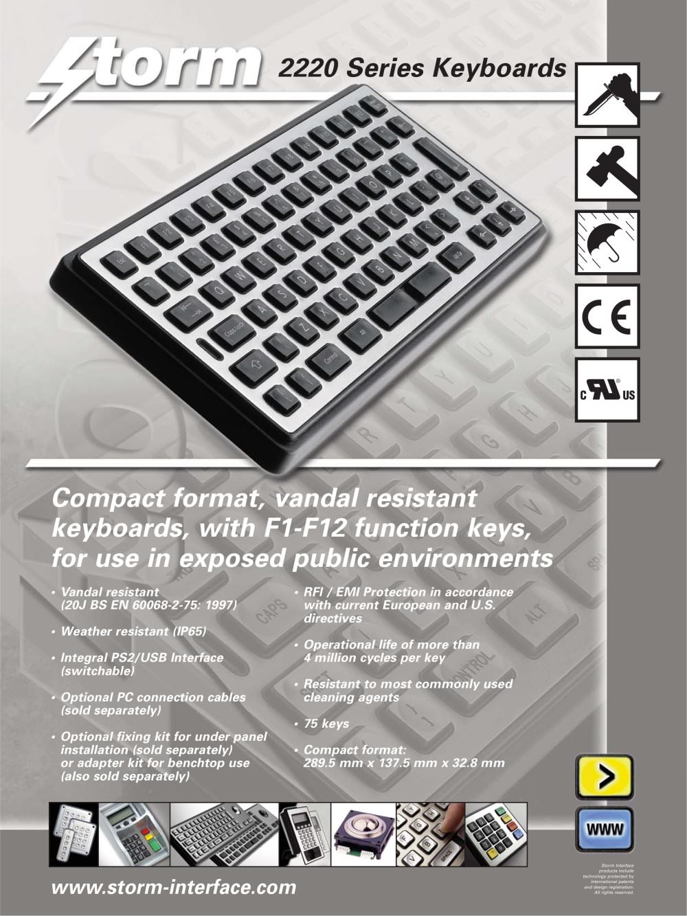2220 Series - Industrial Strength Keyboards - Storm Keymat Technology