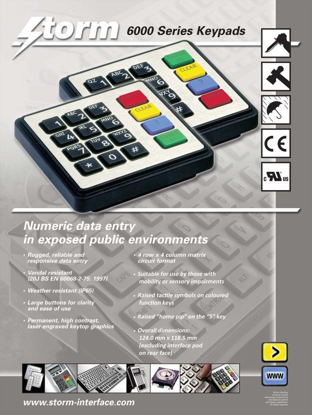 6000 Series - ADA & DDA Compliant Keypads - Storm Keymat Technology