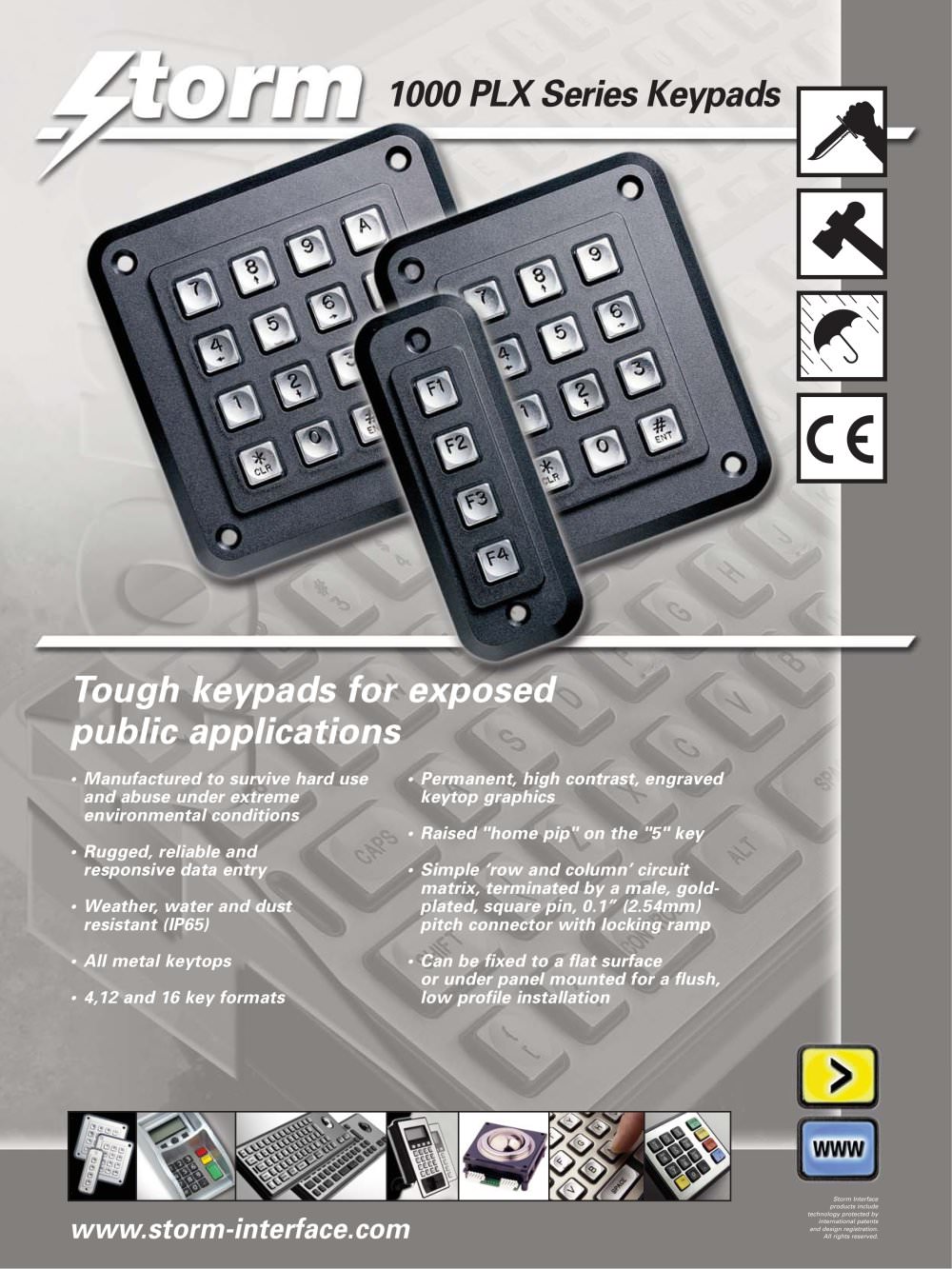 PLX Series - Rugged Keypads - Storm Keymat Technology