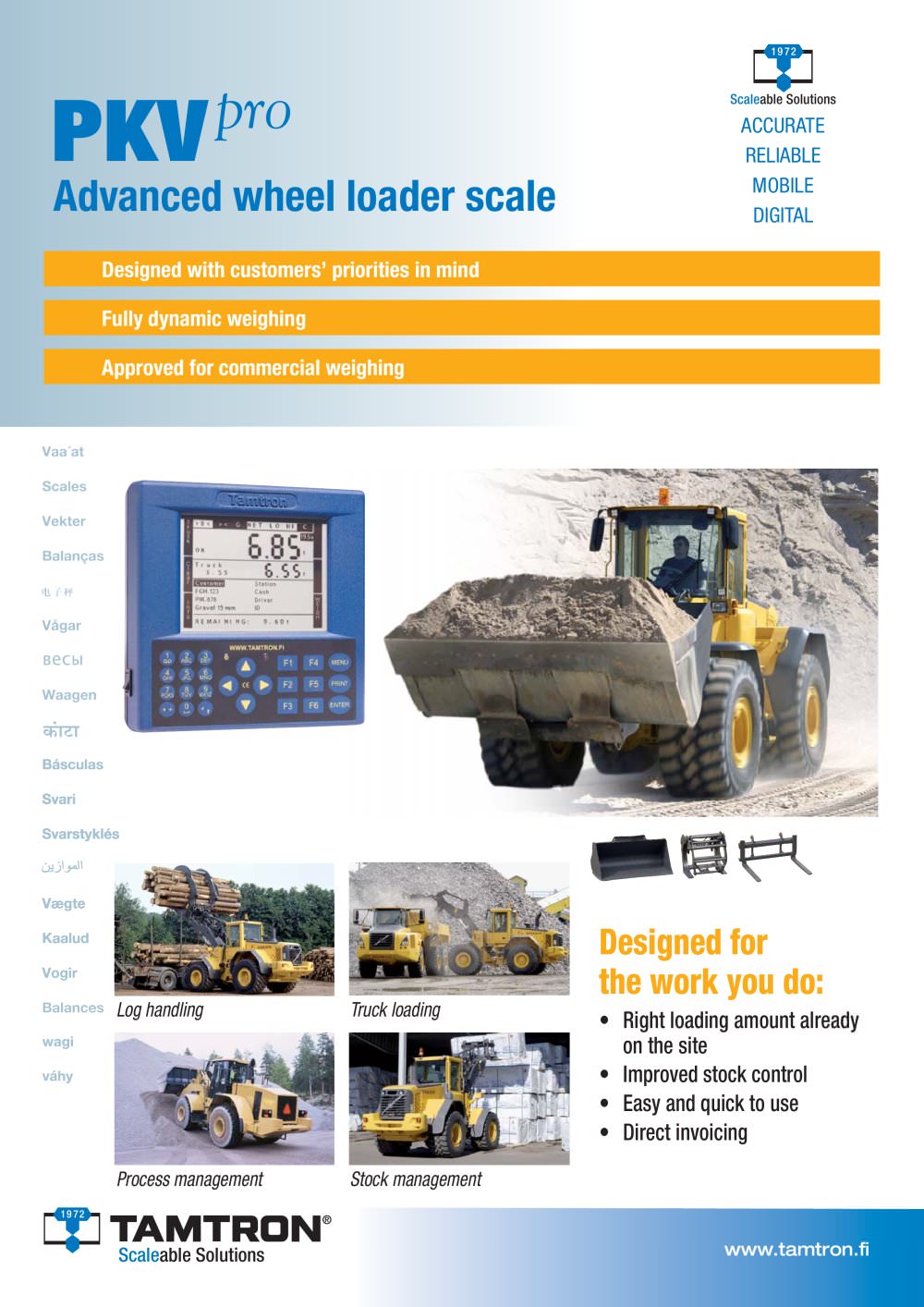 Wheel loader scales - Tamtron