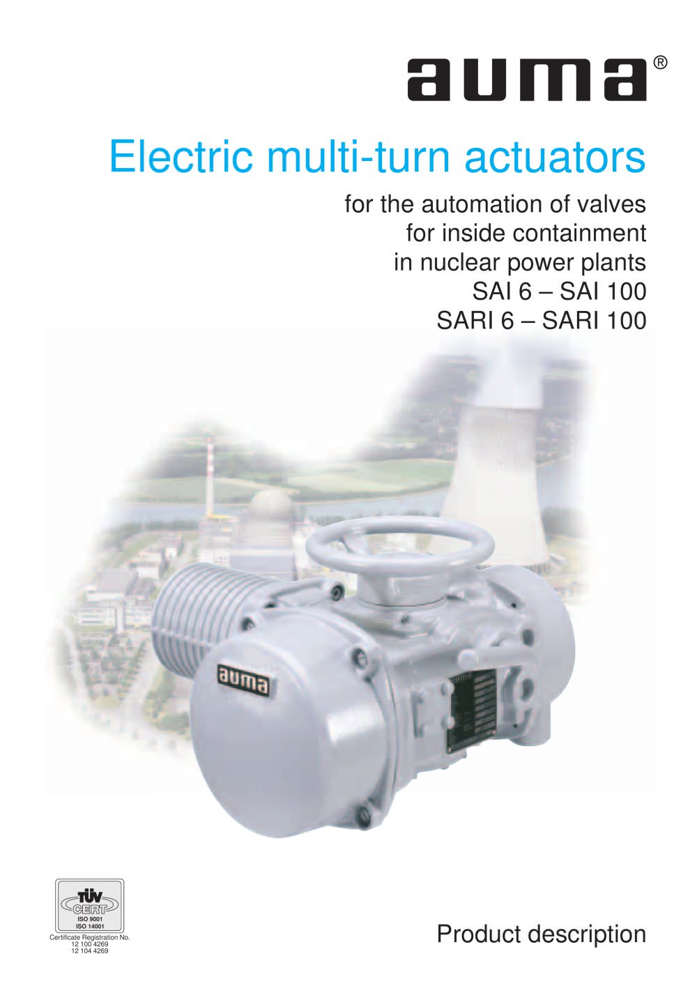 Multi-turn actuators SAI 6 - 100/SARI 6 - 100, nuclear power plants - AUMA